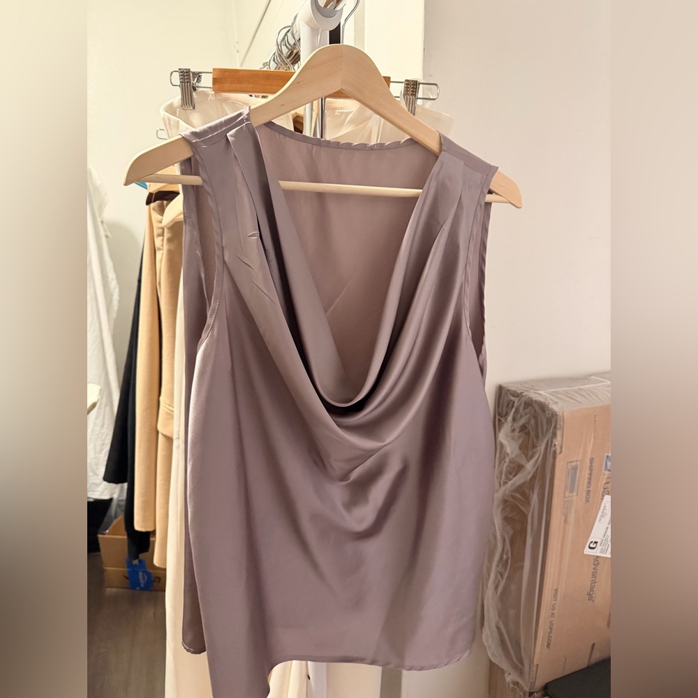 Cider Gray Draped Blouse